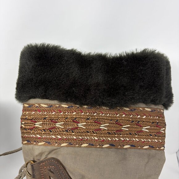 Vintage Sorel women's winter boots 11 faux fur - Picture 4 of 10